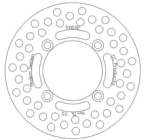 Skivbroms Fram/Bak Kx65 Cross-Center Produkt 5100-112