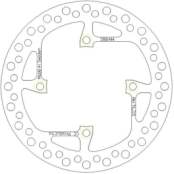 Skivbroms Bak Sherco 04-12 Cross-Center Produkt 5100-144