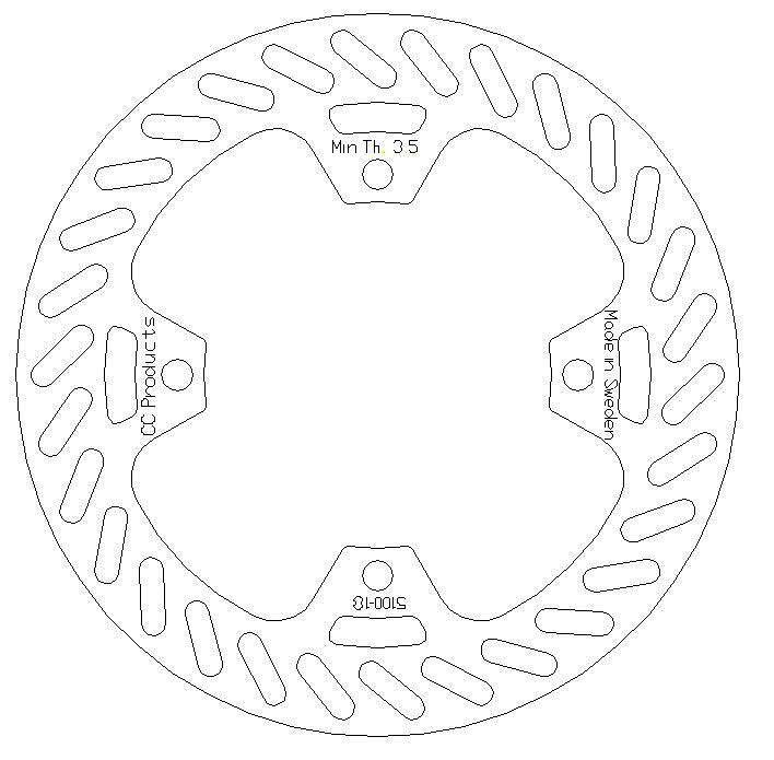 Skivbroms Bak Kx Kxf Rund Cross-Center 5100-018