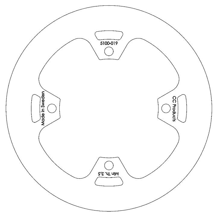 Skivbroms Bak Kx Kxf Solid Cross-Center 5100-019