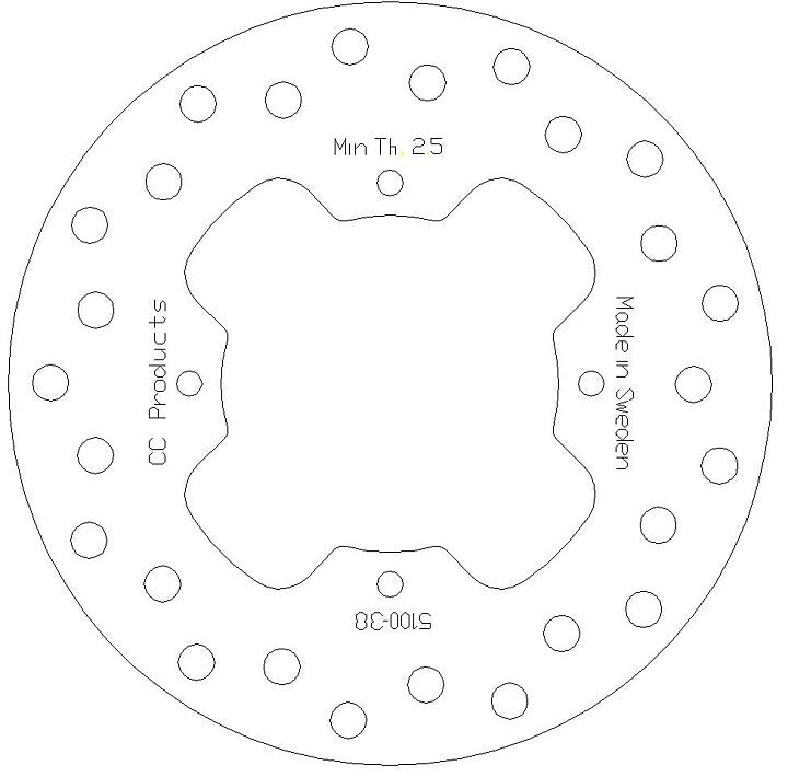 Skivbroms Bak Yz80/85 Cc Cross-Center Produkter 5100-38