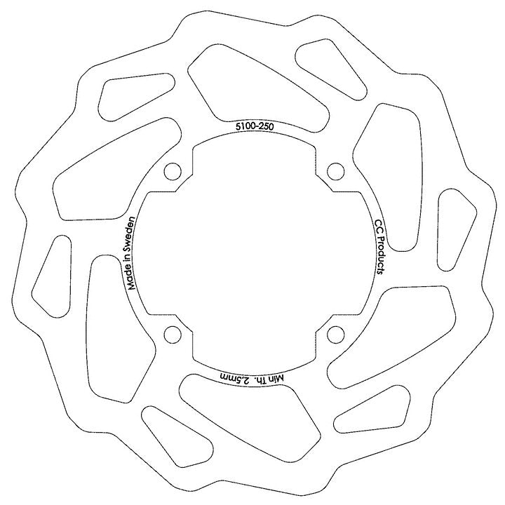 270 Disc Front 05-16 Kx Kxf Crosscenter 5100-250 Oversize