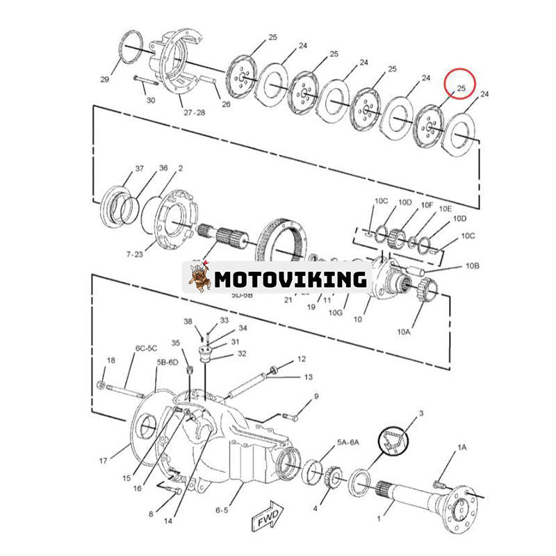 Bromsskiva 230-4017 för Caterpillar CAT 416B 416C 416D 420D