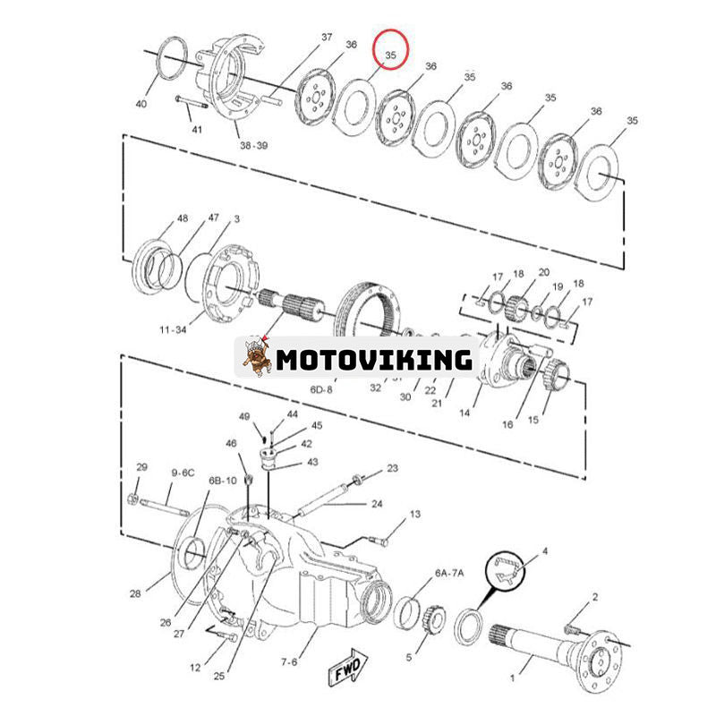 Bromsskiva 9R9401 för Caterpillar CAT 416B 416C 416D 420D