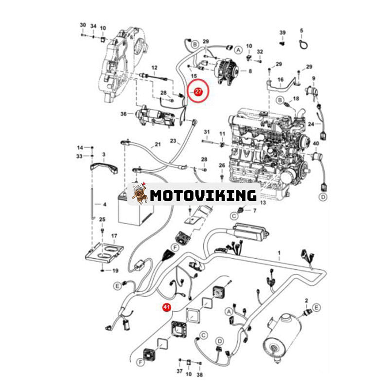 Ledningsnät 7104379 för Bobcat S130 S150 S160 S175 S185 S205