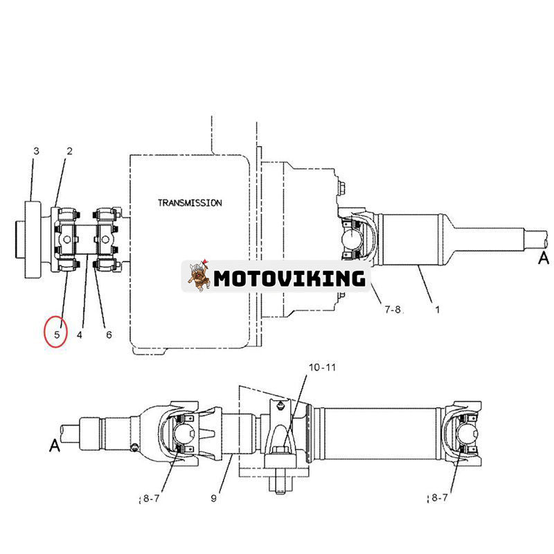 Spindel- och lagerenhet 5V1168 för Caterpillar CAT 910 910E 931C 933 935B lastartraktor