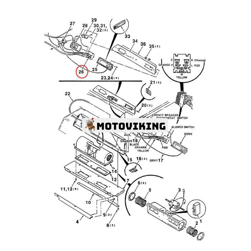 Rotary Switch 245258A1 för CASE 580N 580SN 570LXT 570MXT