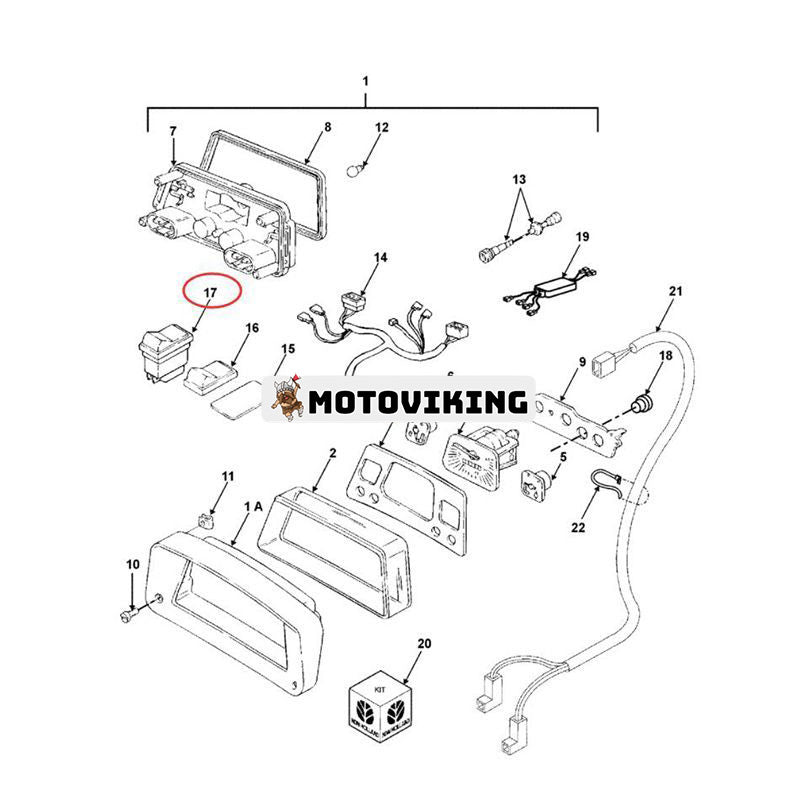 Vippbrytare 83952660 för CASE FARMALL 120A 125A 140A 110A New Holland TS6.110 7610S TB85 6610S