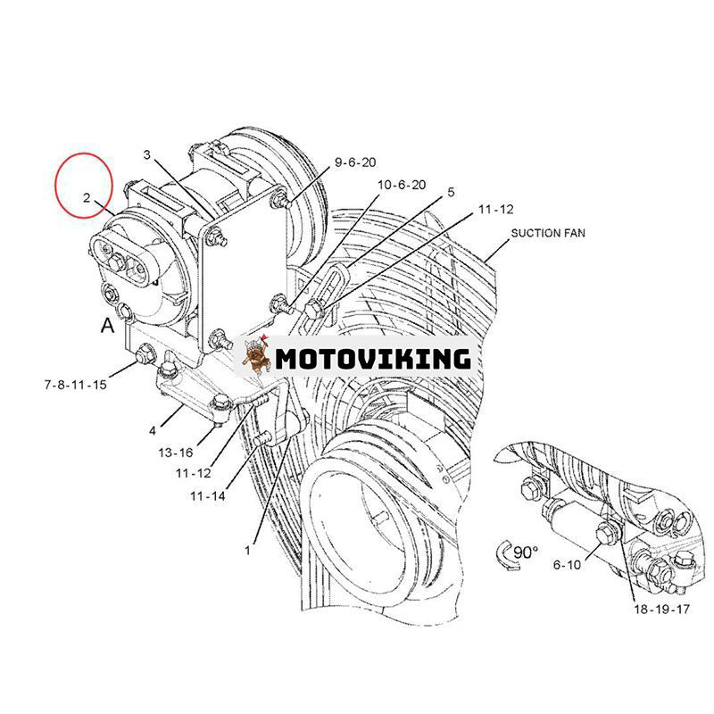 Seltec TM21 A/C Kompressor 214-4302 för Caterpillar CAT Grävlastare 414E 416E 420E 422E 428E 430E 432E 434E 442E 444E 446D