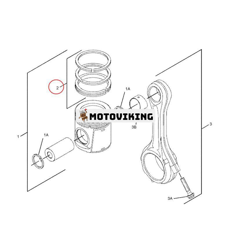 3 ST kolvringskit 276-7476 för Caterpillar CAT 525D 535D 545D Skidder C4.4 C6.6 3054 motor