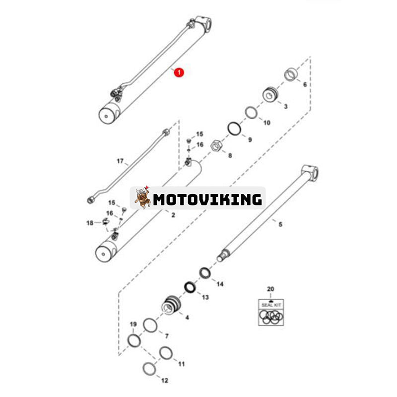 Hydraulisk lyftcylinder 6809201 för Bobcat S130 T140 minilastare