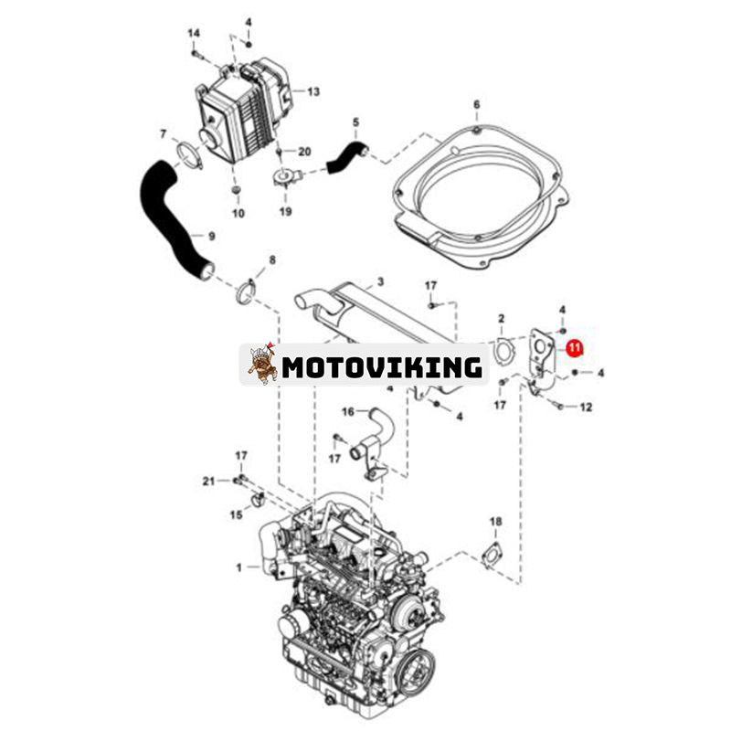 Avgasrör 7141726 för Bobcat S750 S770 S850 Lastare