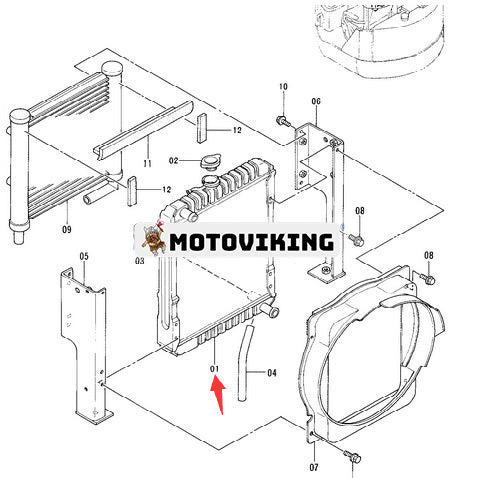 Vattentank Kylarkärna ASS'Y 4294854 för Hitachi grävmaskin EX30 EX35 EX40UR EX40UR-2