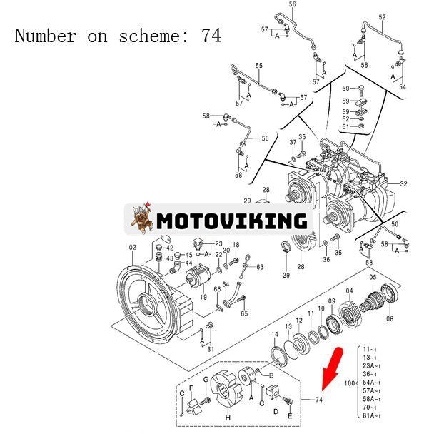 Kopplingsenhet 4646893 för Hitachi grävmaskin ZX330-3 ZX330LC-5G ZX350H-3 ZX350H-5G ZX350LCH-5G