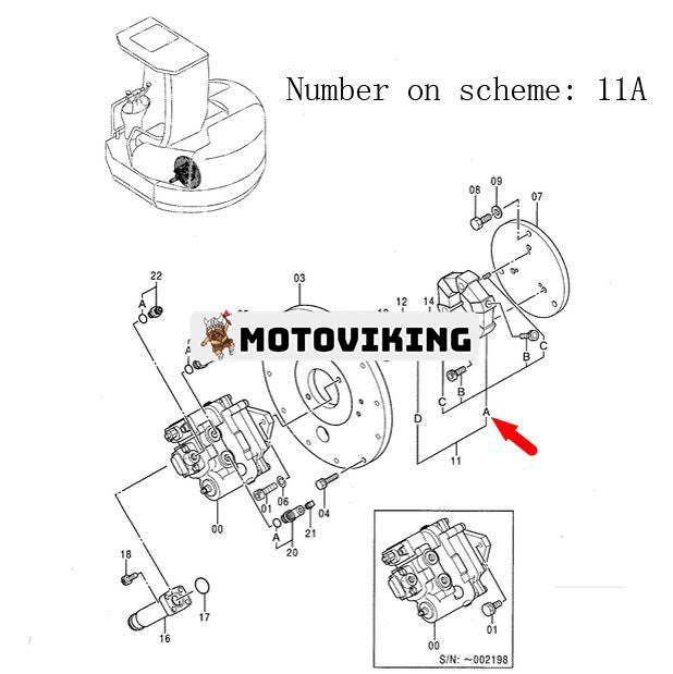 För Hitachi grävmaskin EX55UR EX58MU pumpkoppling 4325230