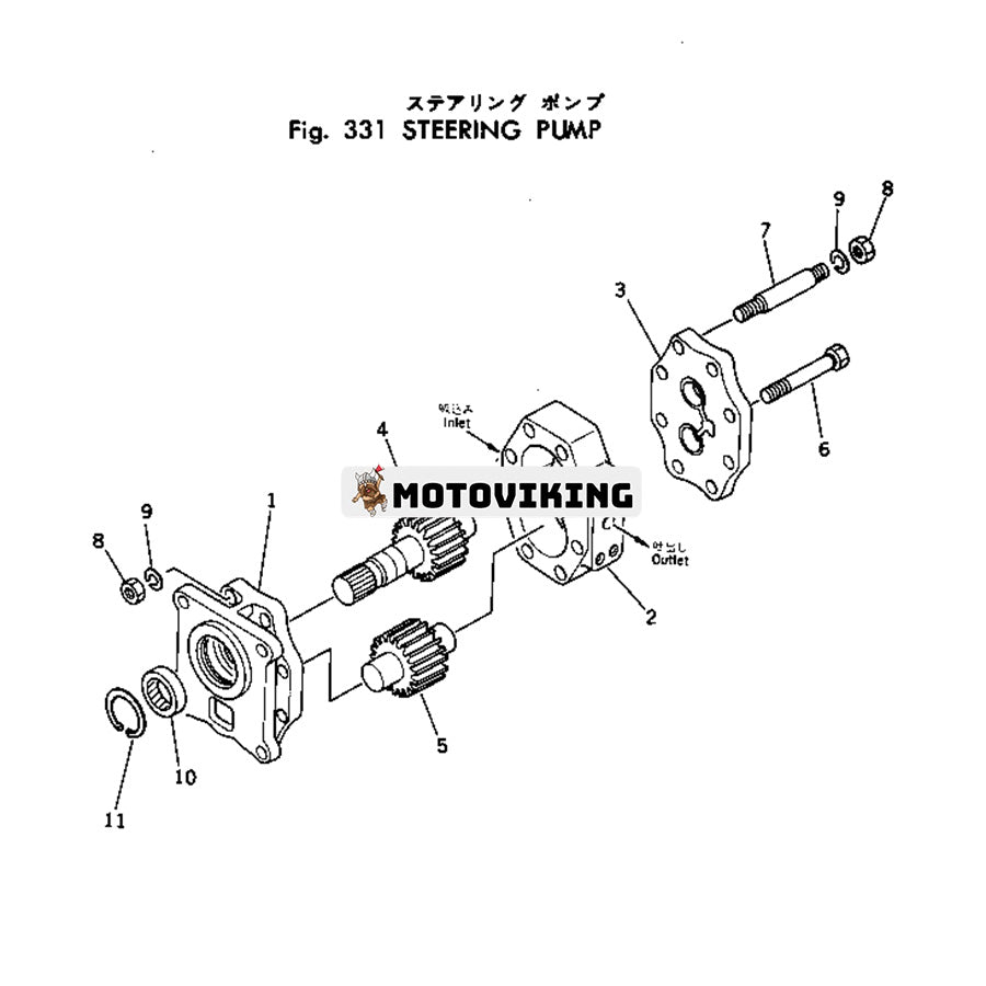 För Komatsu Bulldozer D455A-1 Hydraulpump 07442-72202