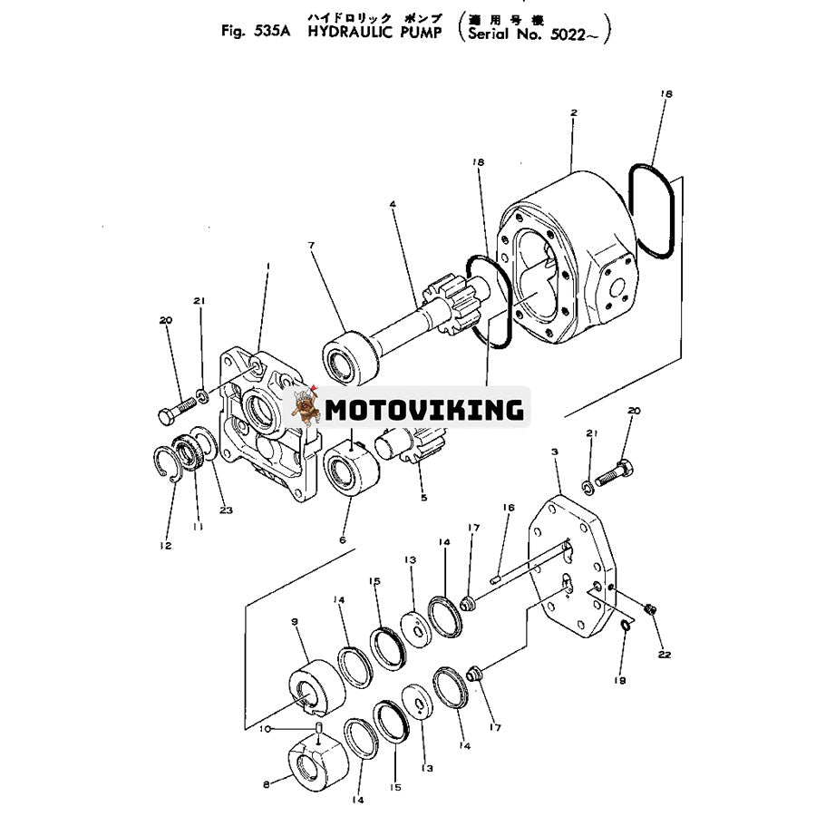 För Komatsu Bulldozer D75S-2 Hydraulpump Ass'y 07443-67103