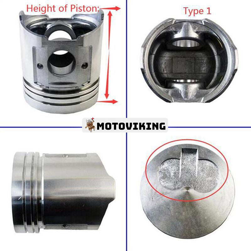 Kolvsats med ringsats för Komatsu 4D94E-1A 4D94E motor WA65-3 WA75-3 FD25 FD30 FD30T-14 FG25T-12