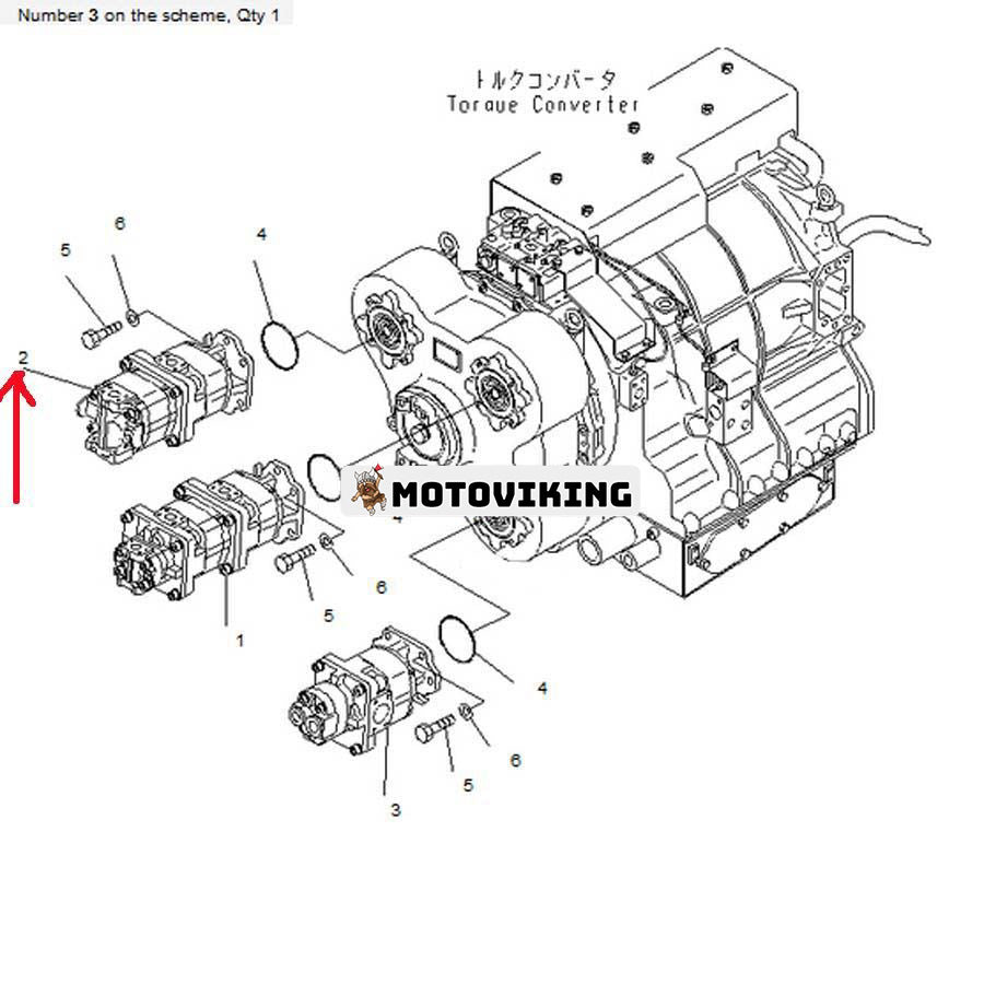 För Komatsu dumper HD605-7R HD605-7E0 HD465-7E0 HD465-7R Hydraulpump 705-95-03020