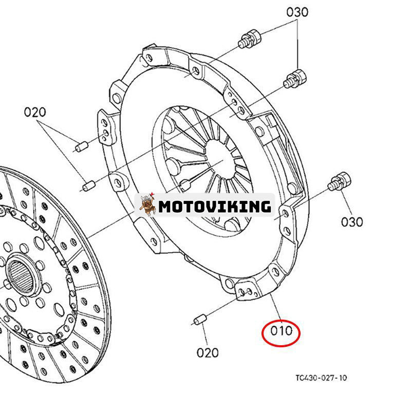 Tryckplatta TC403-20600 TC40320600 för Kubota traktor L4600DT L4600F L4600H L4701DT L4701F