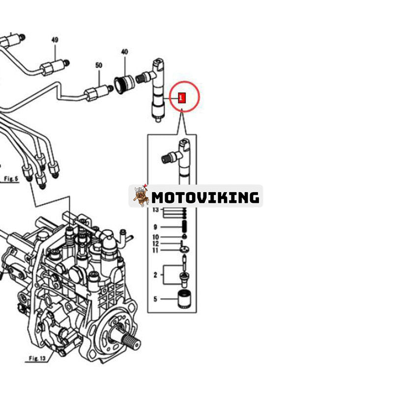 Bränsleinsprutare 729928-53200 72992853200 för Yanmar Engine 4TNV98T-ZGGE 4TNV98T-ZGKL 4TNV98T-ZGMF