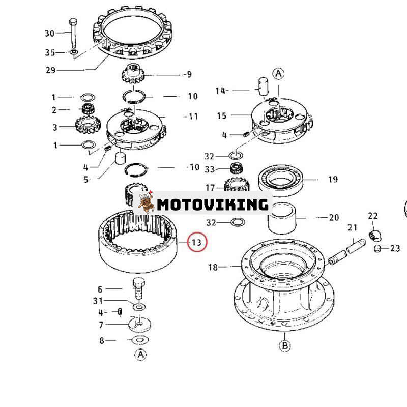 Kuggkrans 099-3791 0993791 för Caterpillar CAT Engine 3116 Grävmaskin E200B EL200B