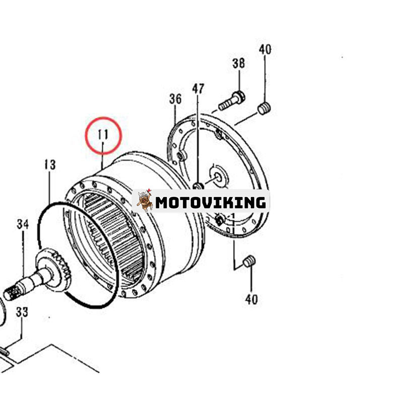 Kugghjulsring 1013981 för Hitachi Grävmaskin EX200-2 EX200K-2 RX2000-2