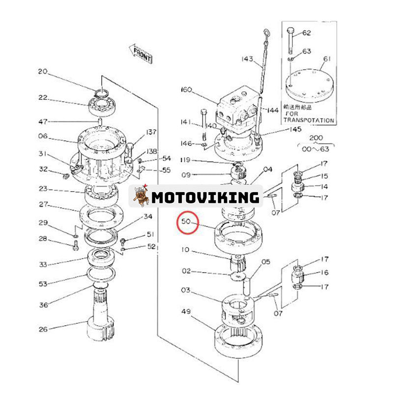 Kugghjulsring 2024937 för Hitachi Grävmaskin EX60 EX60G EX60SR EX60UR EX60WD EX60-1