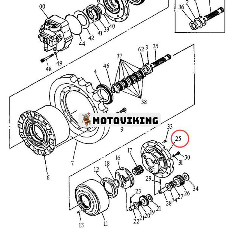 Bärare 1010450 för John Deere Engine 4039 4239 Grävmaskin 70D