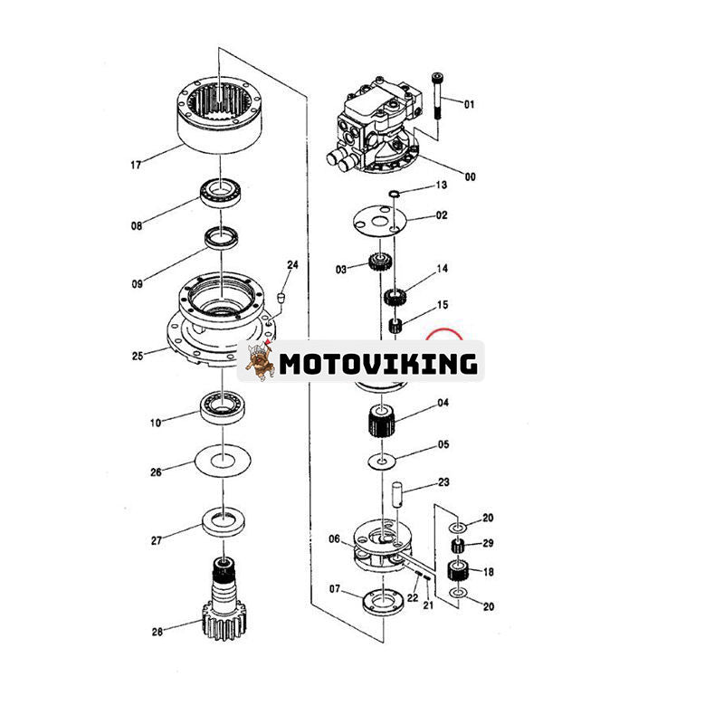 Swing Device Carrier 4468035 för Hitachi ZX70 ZX80K ZAX70 ZAX80 ZX75UR ZX75UST