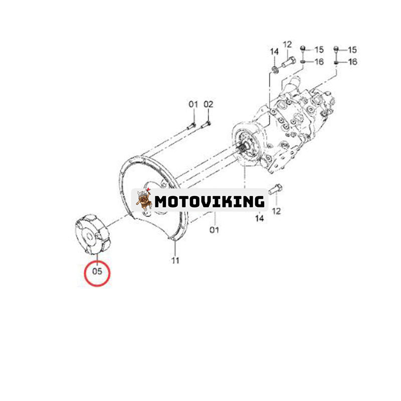 Kopplingsenhet med nav 4668196 för Hitachi grävmaskin ZAX75-3 ZAX80-3 ZAX85-3 ZX70-3 ZX75UR-3 ZX85US-3 ZX75US-3