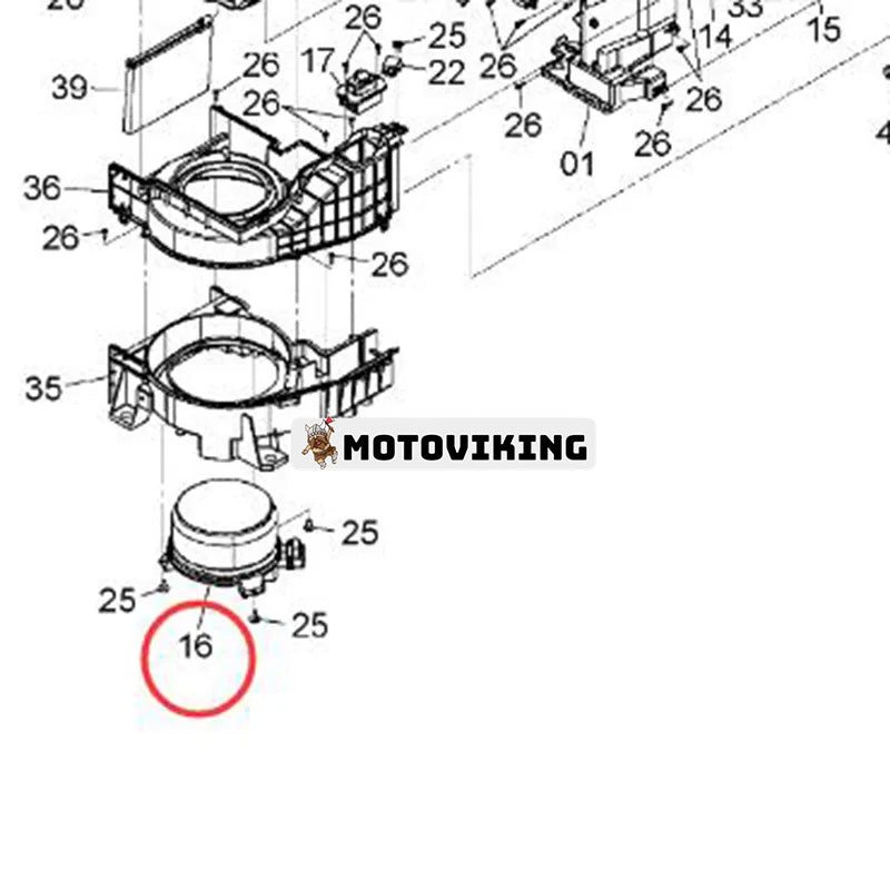 Fläktmotor XB00001057 för Hitachi grävmaskin ZH200-A ZH200LC-A ZW250-5B ZX200-5G ZX200LC-5G ZX210H-5G ZX210K-5G