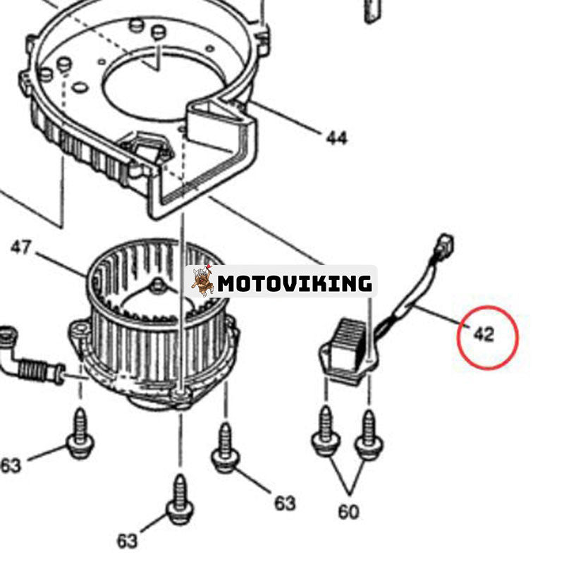 A/C Resistor YT20M00004S042 för New Holland Grävmaskin E70 E70SR E80 EH130 EH215 EH70 EH80 E200SRLC E215 E235SR