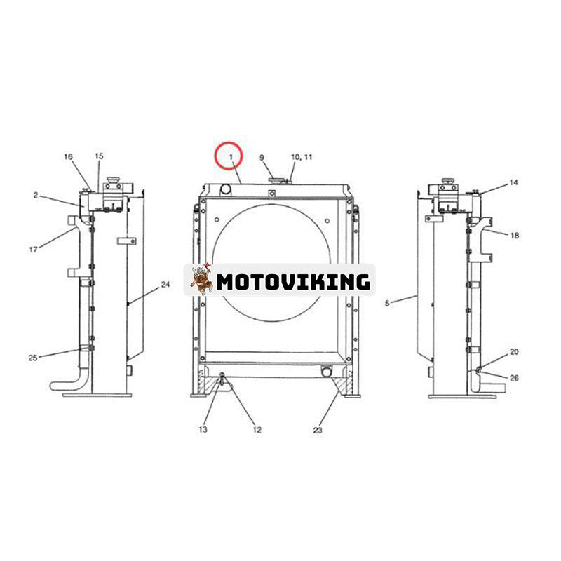 Vattentankkylare YB05P00001S001 för New Holland Grävmaskin E200SR E200SRLC