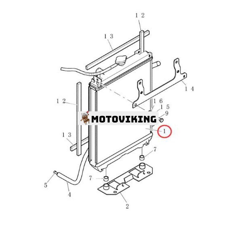 Vattentankkylare 72281456 72281457 för Kobelco Grävmaskin SK20SR-3 SK27SR-3