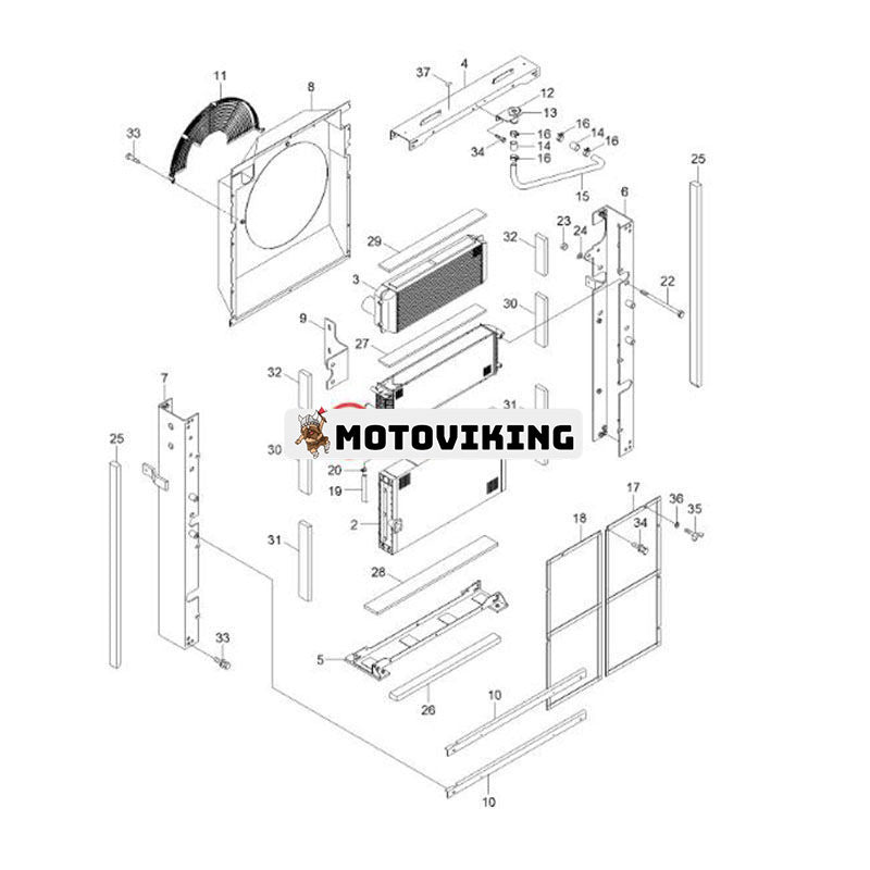 Vattentankkylare 11QB-45020 11QB45020 för Hyundai Grävmaskin R480LC-9S R520LC-9S