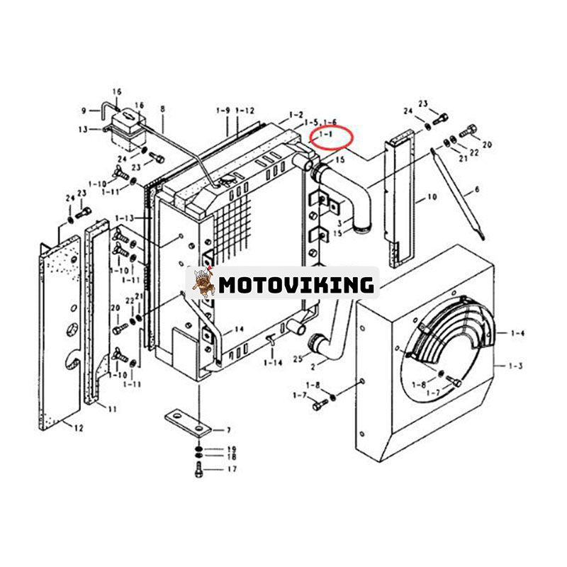 Vattenkylare 11E4-4002 11E44002 för Hyundai Grävmaskin R200W R200W-2