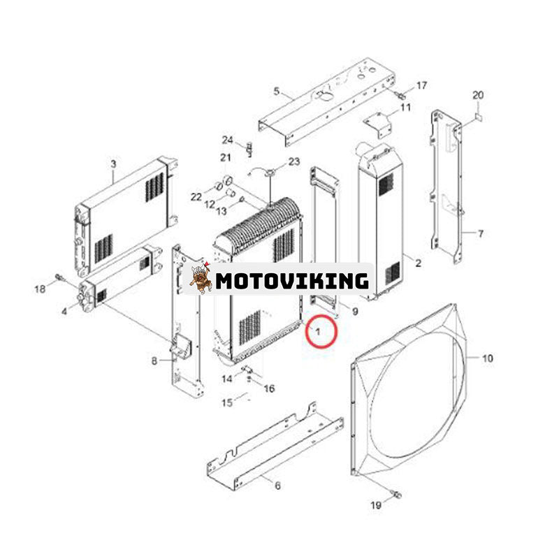 Vattentankkylare 11FT-35510 11FT35510 för Hyundai Gaffeltruck 110D-7E 130D-7E 140D-7E 160D-7E