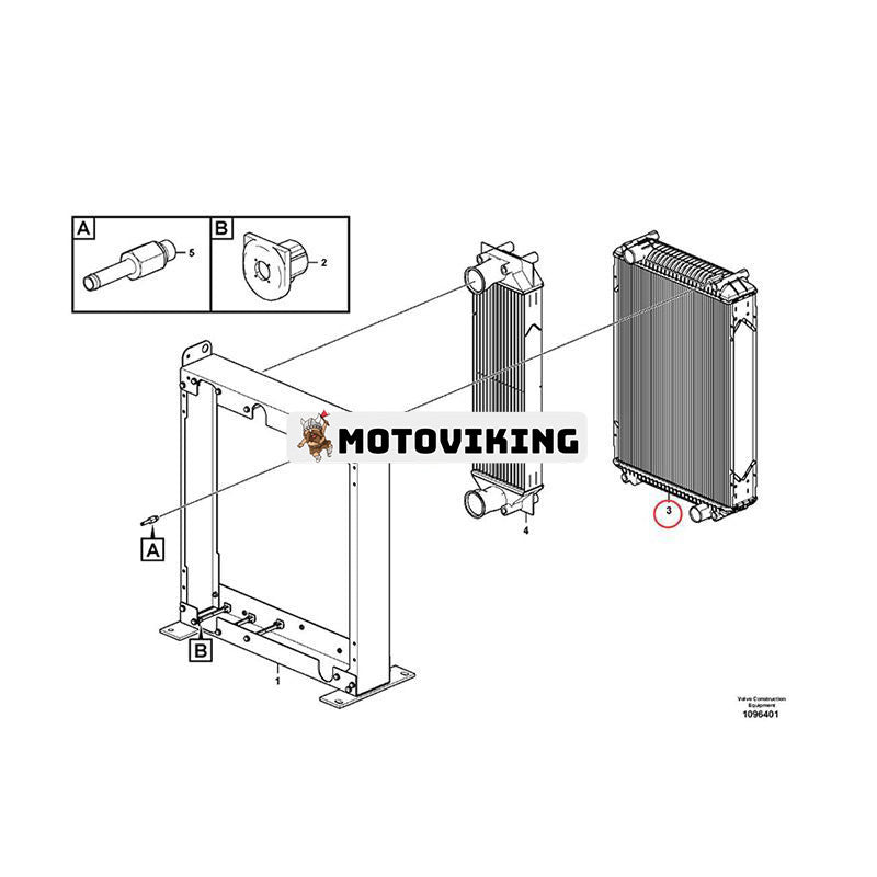 Vattenkylare VOE17488947 för Volvo Loader L60H L70H L90H