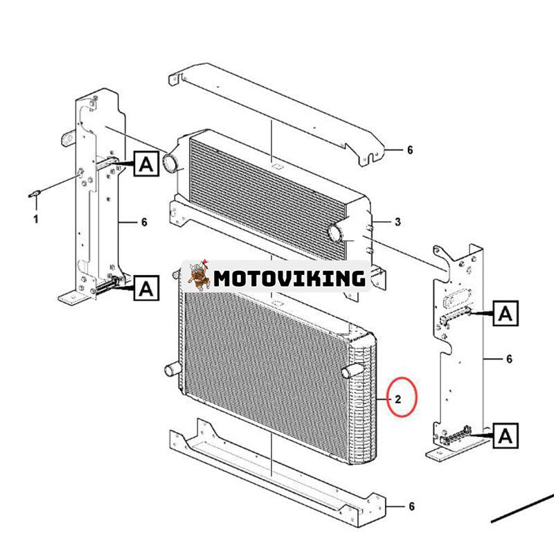 Vattenkylare VOE15156195 VOE15156258 för Volvo Lastare L150G L180G L220G L250G L220H L150H L250H L220H