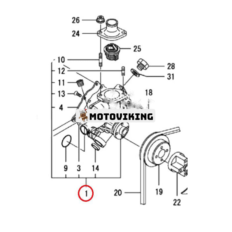 Vattenpump 119517-42000 för Yanmar Engine 3D70E-5 3TNV70