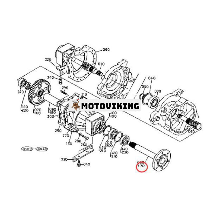 Bakaxel 32400-27110 för Kubota traktor L3408 L3608 L2050DT L2501D L2800DT L3200F L3400F L3800DT L3000DT L2600DT