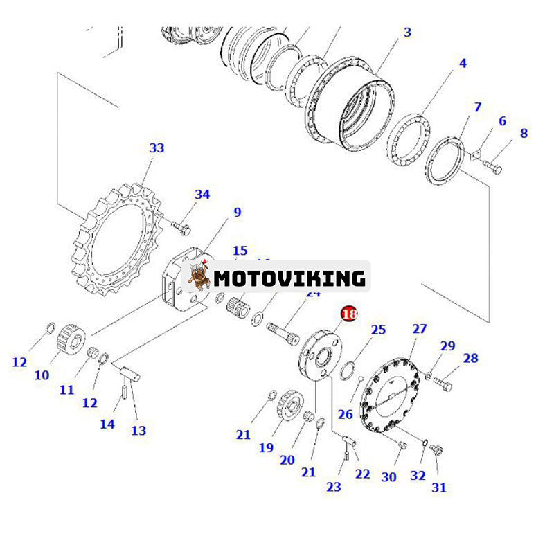 Bärare 208-27-71160 för Komatsu grävmaskin PC400LC-8 PC400-8 PC450-8 PC490-10