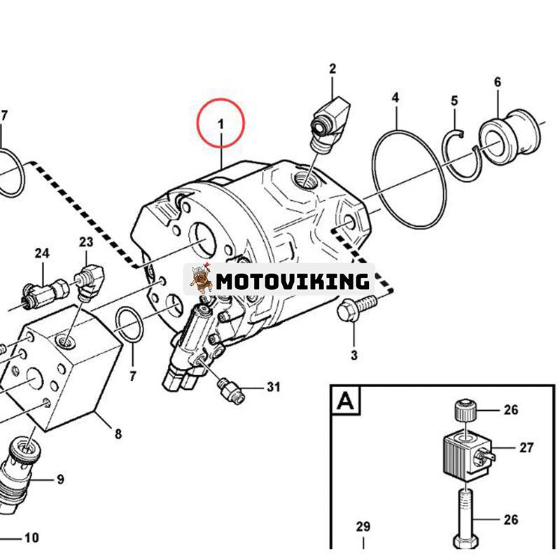 Hydraulpump VOE 11708609 för Volvo ramstyrd dumper A25E A30E
