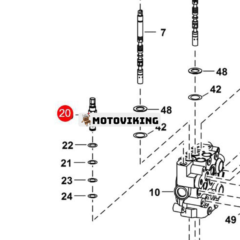 Ventiltätningssats 6676871 för Bobcat Loader S160 S130 S300 T200 T250