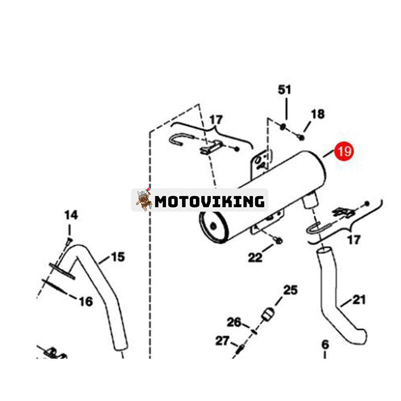 Avgasljuddämpare 6689582 för Kubota Engine V2003TMDI Bobcat Grävmaskin 337 341