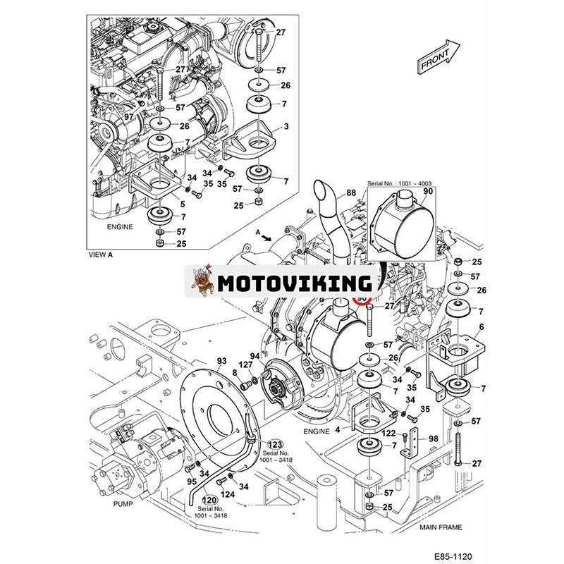 Avgasljuddämpare 7330179 för Bobcat Grävmaskin E85