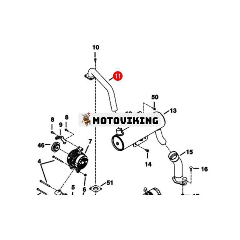 Avgasrör 6675905 för Bobcat Grävmaskin 337 341