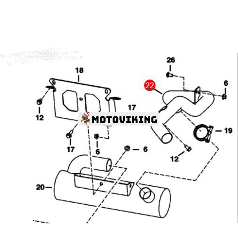 Tube Assy Exhaust 6684572 för Bobcat Toolcat 5600