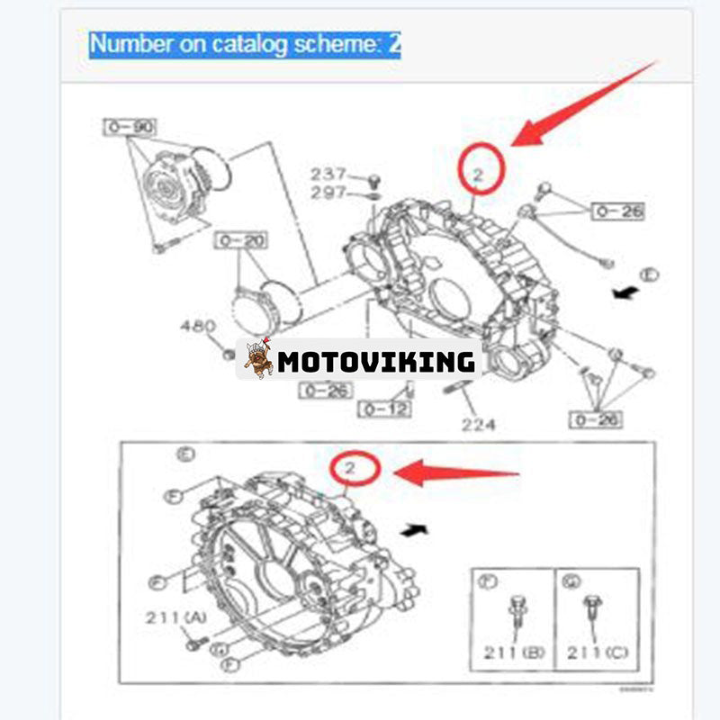 Svänghjulshus 87596003 för Isuzu Engine 4HK1 Case Grävmaskin CX210B CX225SR CX240B